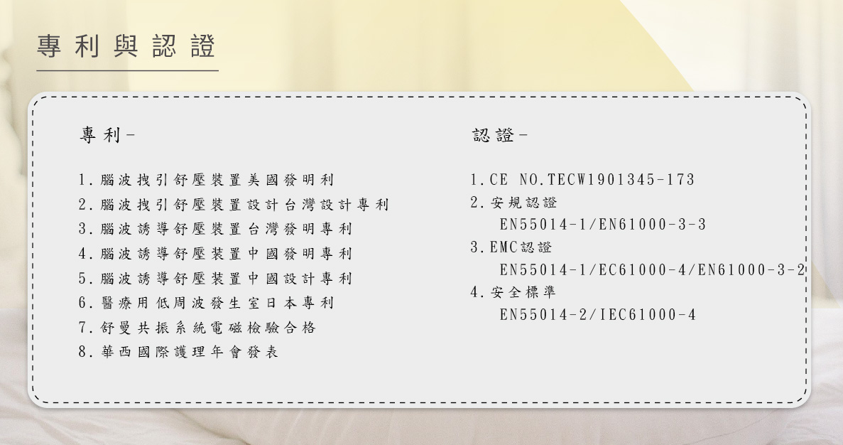 舒曼波雲朵床專利與認證